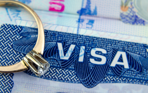 visa and engagement ring
