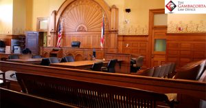 Inside of a courtroom