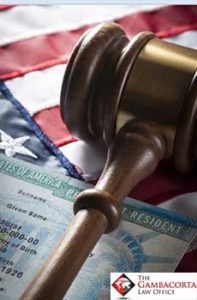 Gavel and green card